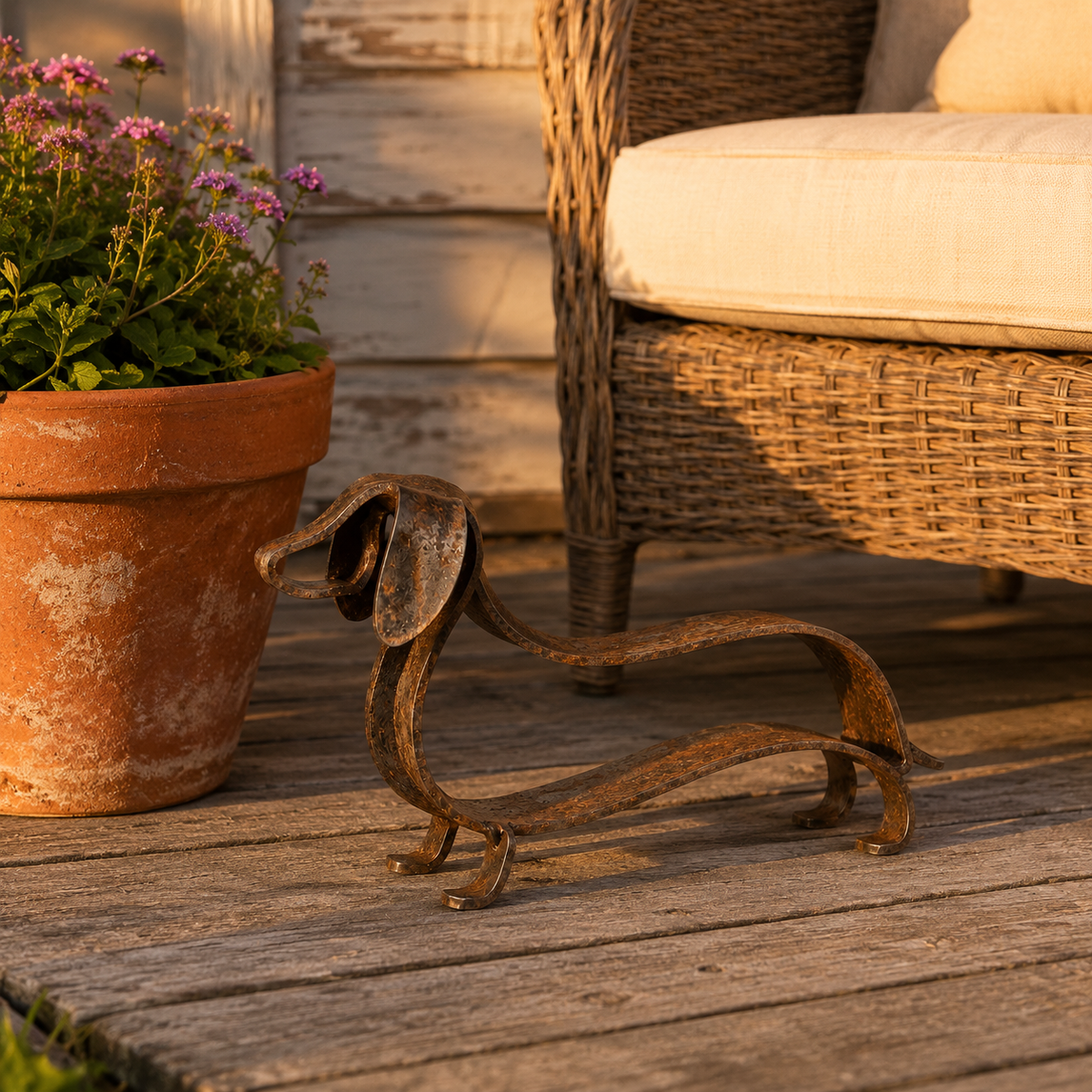 DachsArt™ Metalen Teckel Sculptuur | Rustieke eyecatcher voor huis én tuin