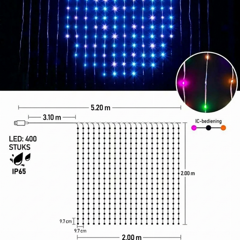 PixelGlow™ Smart LED-Gordijn | Tover je raam om tot een lichtshow