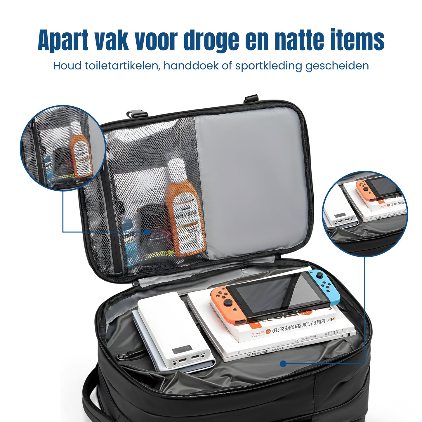 Vacuum Rugzak met Automatisch Pompje – Maximale Ruimte in Handbagageformaat