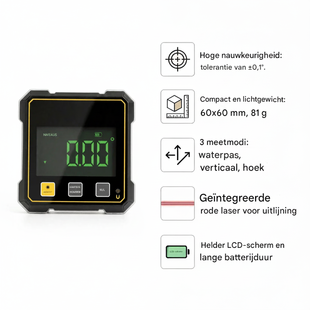 Digitale Hoekmeter met Laser – Altijd Perfect Recht in Één Keer