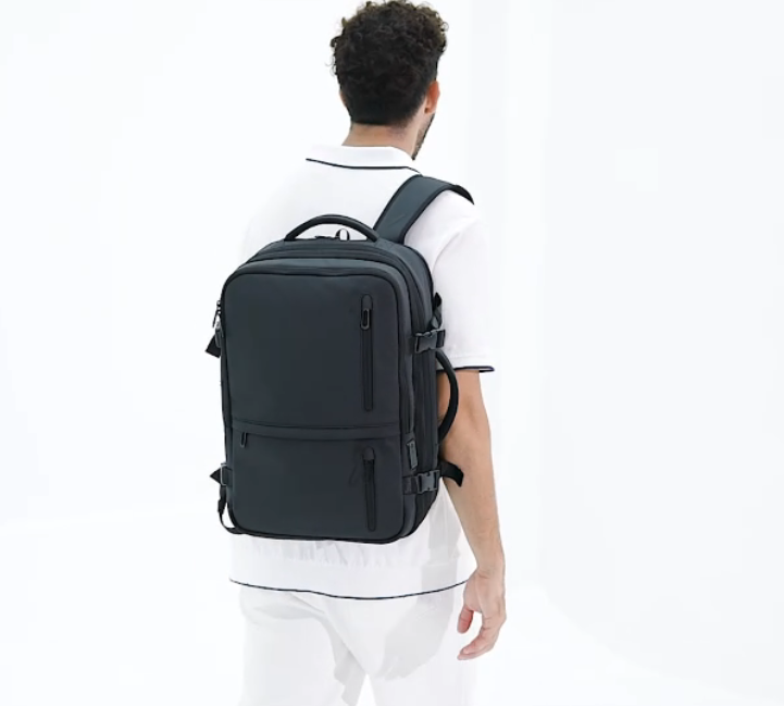 Vacuum Rugzak met Automatisch Pompje – Maximale Ruimte in Handbagageformaat