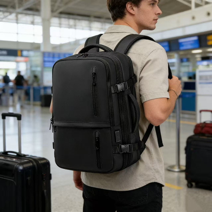 Vacuum Rugzak met Automatisch Pompje – Maximale Ruimte in Handbagageformaat