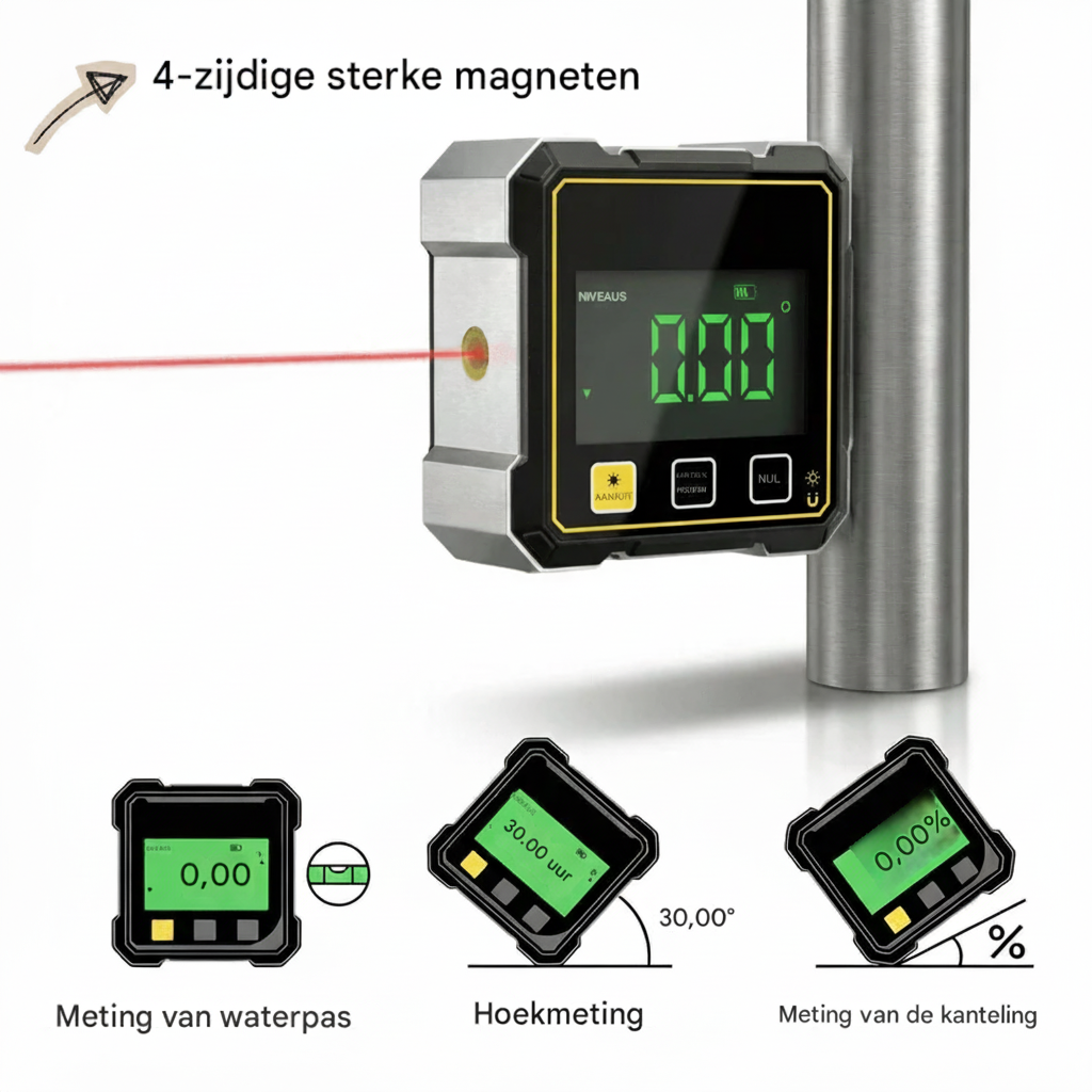 Digitale Hoekmeter met Laser – Altijd Perfect Recht in Één Keer