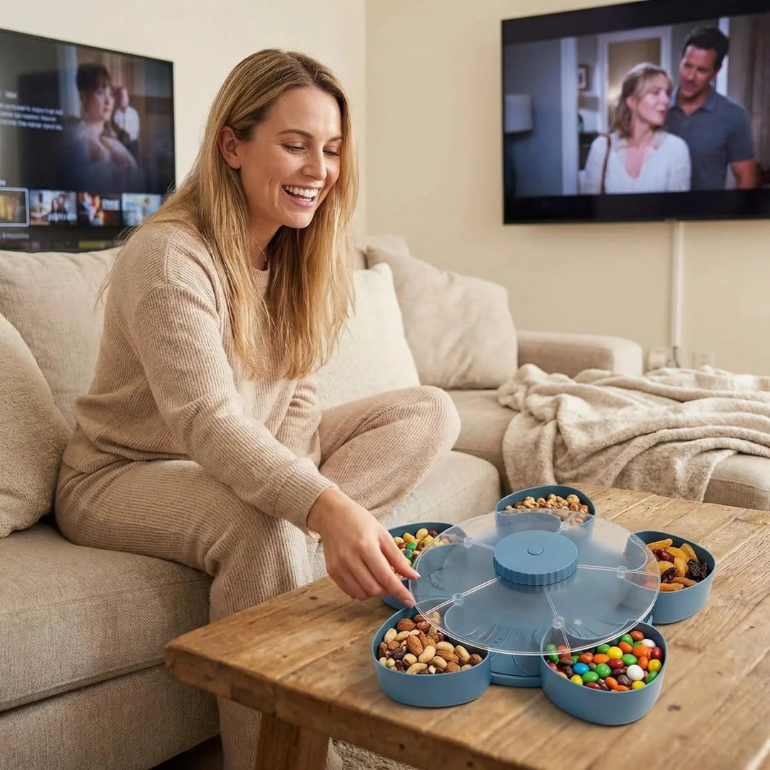 Snackschaal Met Vakjes – Geen Kruimels, Geen Wespen, Geen Chaos