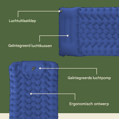 Zelfopblaasbare Slaapmat met ingebouwde Pomp | Compact, Licht & Binnen 30 Sec Klaar