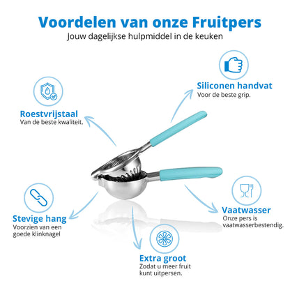 IntraSellers Zitruspresse – manuell – Edelstahl – Silikongriff