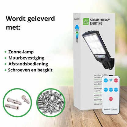 Automatische buitenverlichting zonder kabels, stroomkosten of installateur