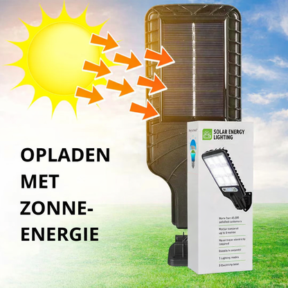 Automatische buitenverlichting zonder kabels, stroomkosten of installateur
