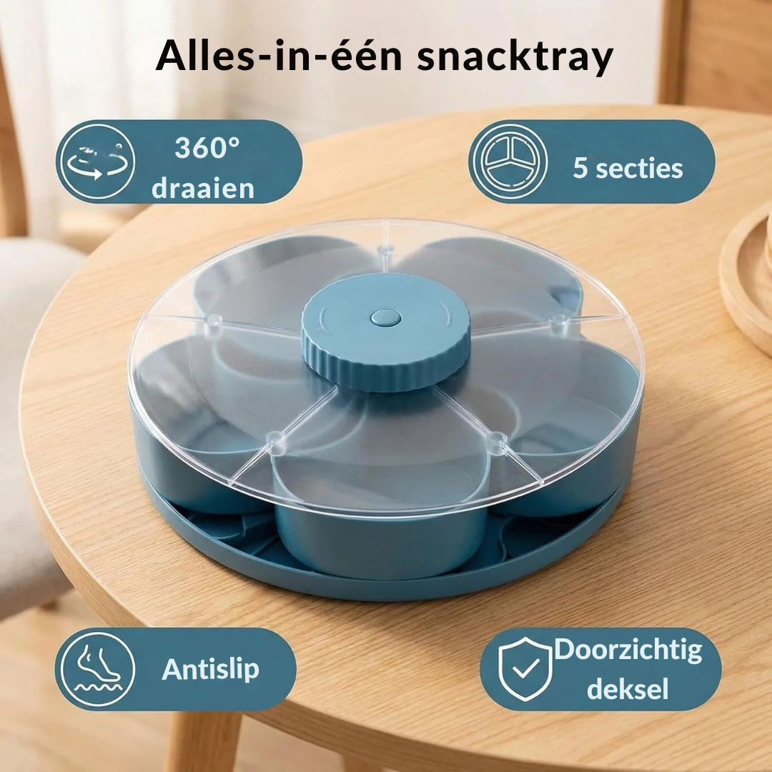 Snackschaal Met Vakjes – Geen Kruimels, Geen Wespen, Geen Chaos