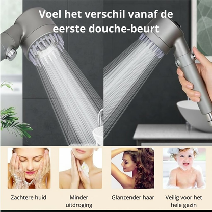 Filter Douchekop met Massageborstel | Zachter Water, Gezonder Haar & Huid