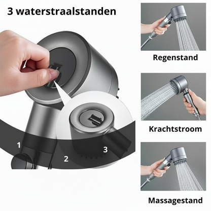 Filter Douchekop met Massageborstel | Zachter Water, Gezonder Haar & Huid
