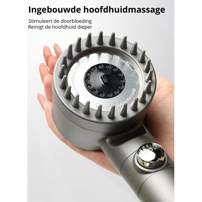 Filter Douchekop met Massageborstel | Zachter Water, Gezonder Haar & Huid