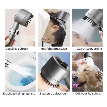 Filter Douchekop met Massageborstel | Zachter Water, Gezonder Haar & Huid