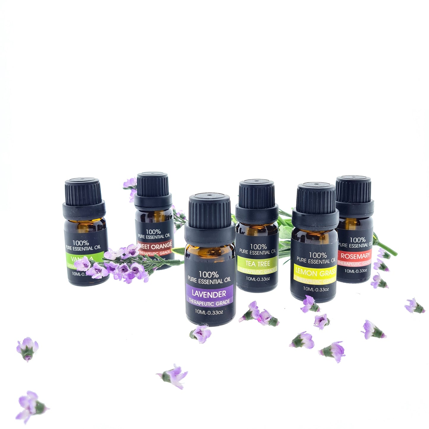 IntraSellers 6 Huiles Essentielles - 100% naturelles et pures - Recharge pour Boules Sécheuses - Ensemble d'Huiles Essentielles - Huile Aromatique