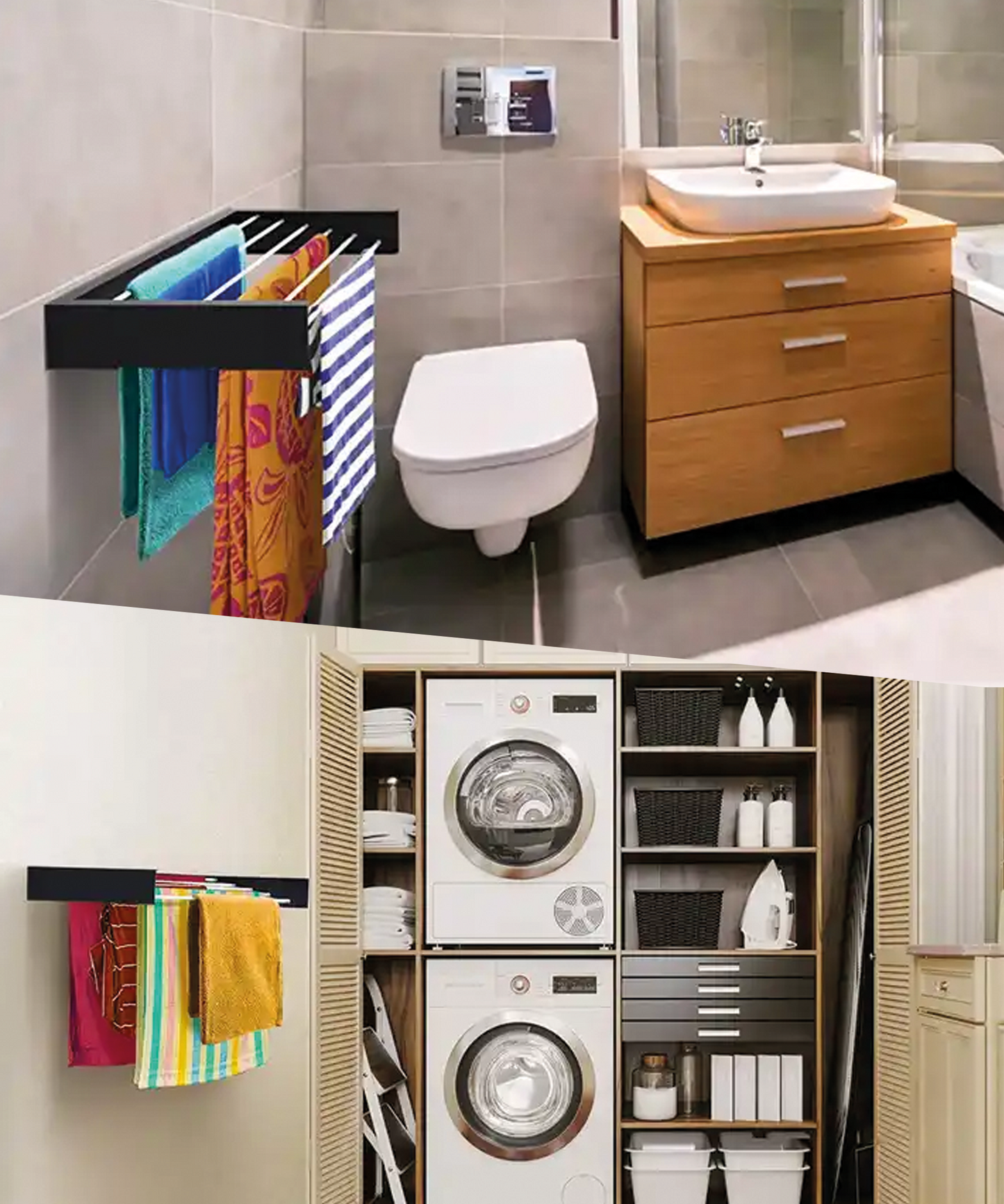 Zusammenklappbarer Wand-Trockenständer von IntraSellers – platzsparend – Edelstahl