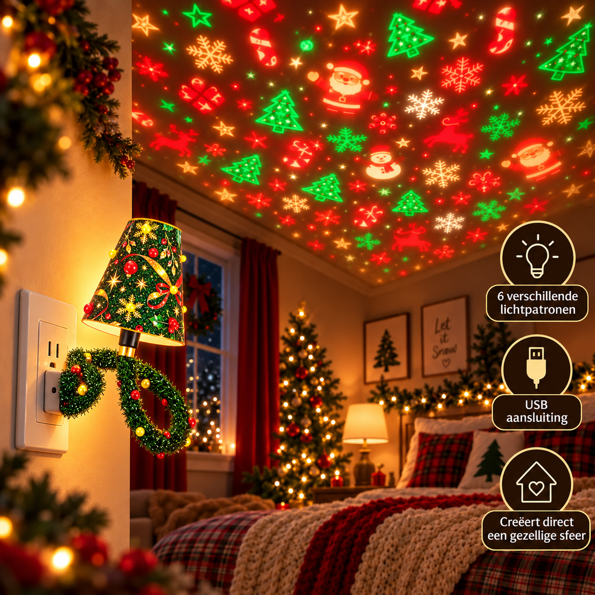 MerryBeam™ Kerst Projectielamp | Tover je kamer om tot een winterwonderland