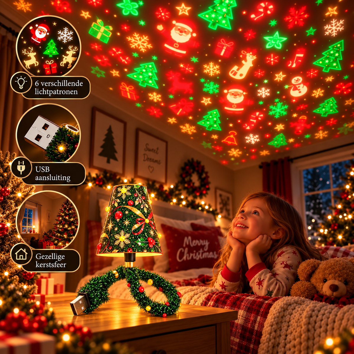 MerryBeam™ Kerst Projectielamp | Tover je kamer om tot een winterwonderland