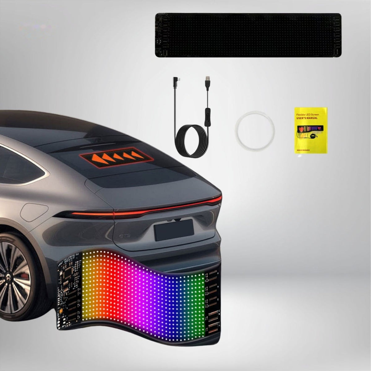 NightGlare™ Flexibel LED Matrix-Scherm | Devil Eyes, Teksten en Animaties via de App