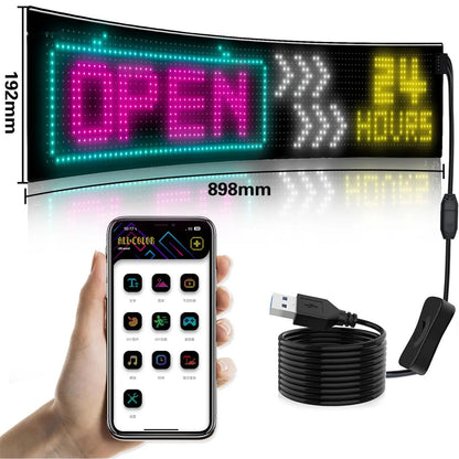 NightGlare™ Flexibel LED Matrix-Scherm | Devil Eyes, Teksten en Animaties via de App