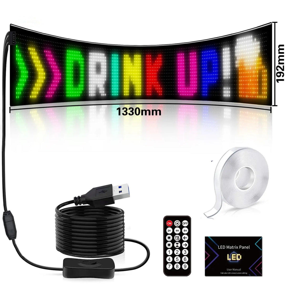 NightGlare™ Flexibel LED Matrix-Scherm | Devil Eyes, Teksten en Animaties via de App