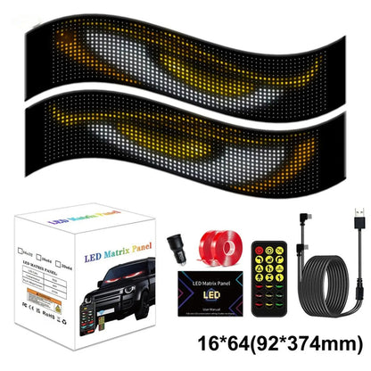 NightGlare™ Flexibel LED Matrix-Scherm | Devil Eyes, Teksten en Animaties via de App