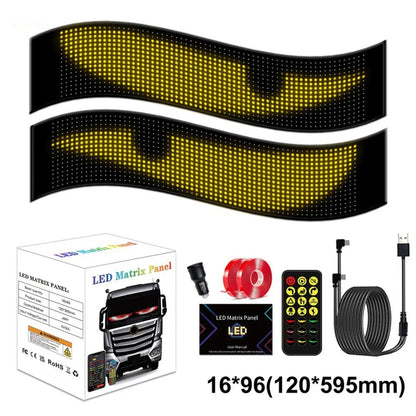 NightGlare™ Flexibel LED Matrix-Scherm | Devil Eyes, Teksten en Animaties via de App