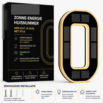 NumberGlow™ Verlicht Huisnummer op Zonne-energie | Je huis zichtbaar, elke avond opnieuw