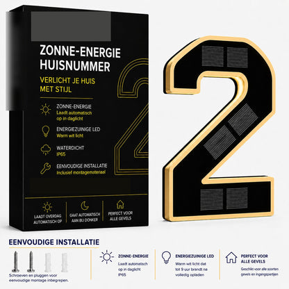 NumberGlow™ Verlicht Huisnummer op Zonne-energie | Je huis zichtbaar, elke avond opnieuw
