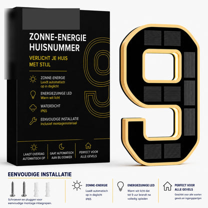 NumberGlow™ Verlicht Huisnummer op Zonne-energie | Je huis zichtbaar, elke avond opnieuw