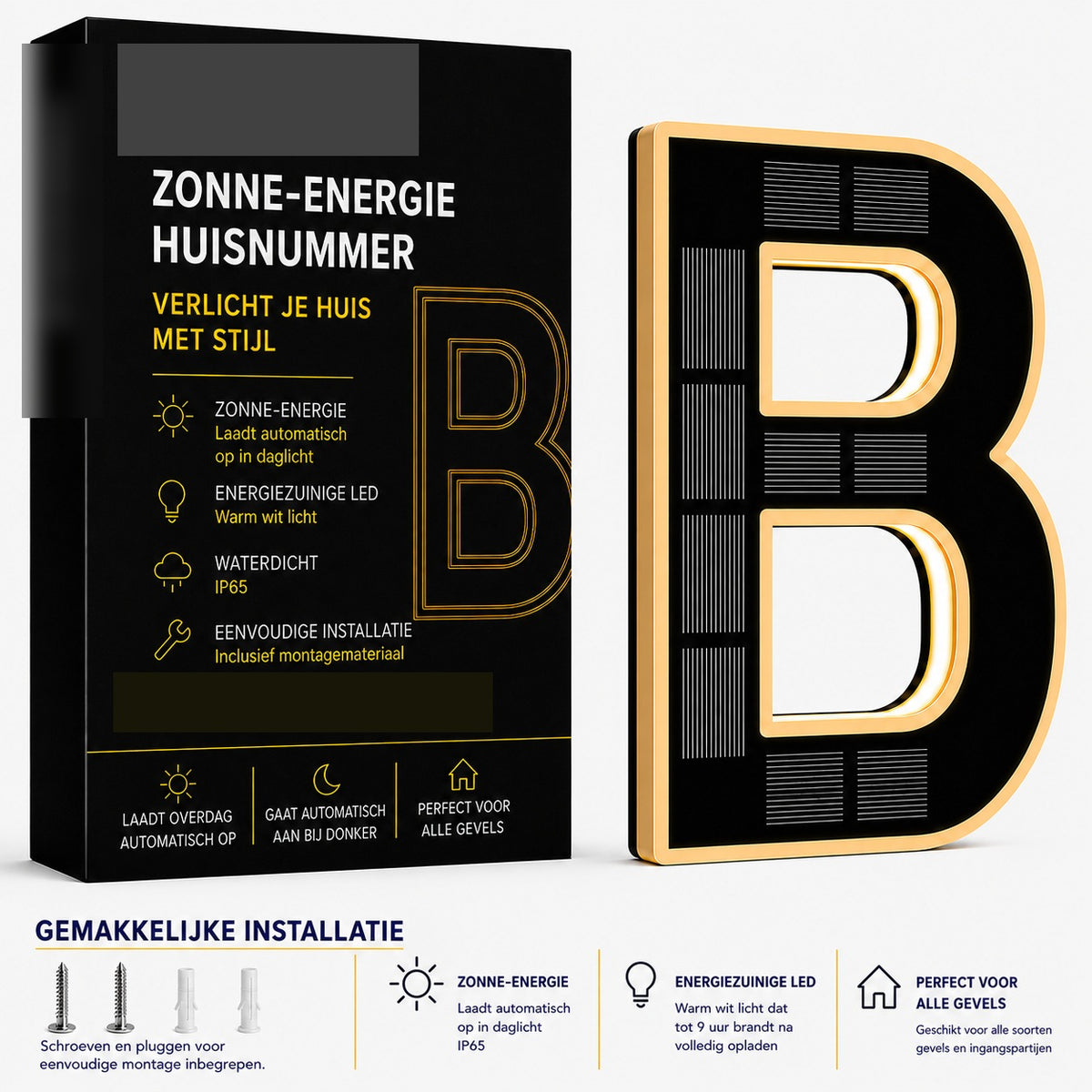 NumberGlow™ Verlicht Huisnummer op Zonne-energie | Je huis zichtbaar, elke avond opnieuw
