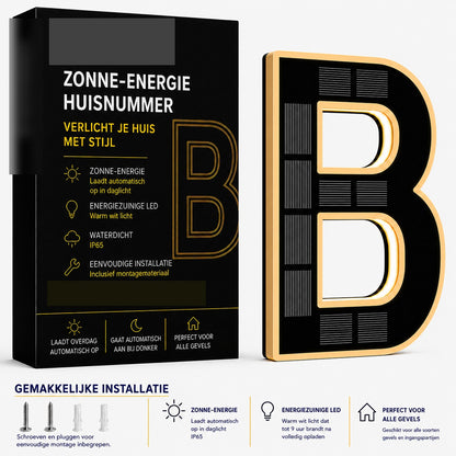 NumberGlow™ Verlicht Huisnummer op Zonne-energie | Je huis zichtbaar, elke avond opnieuw