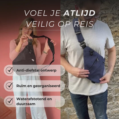 Anti-diefstal Schoudertas | Verborgen Ritsen & Waterdicht — Altijd Veilig Onderweg