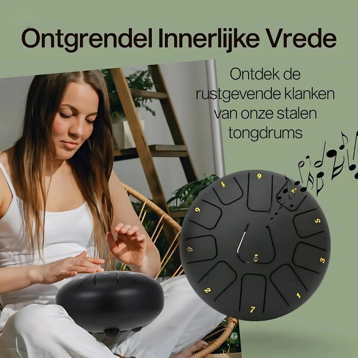 SereniTone™ Klanktrommel | Vind je rust in 5 minuten, zonder ooit een noot te hebben gespeeld