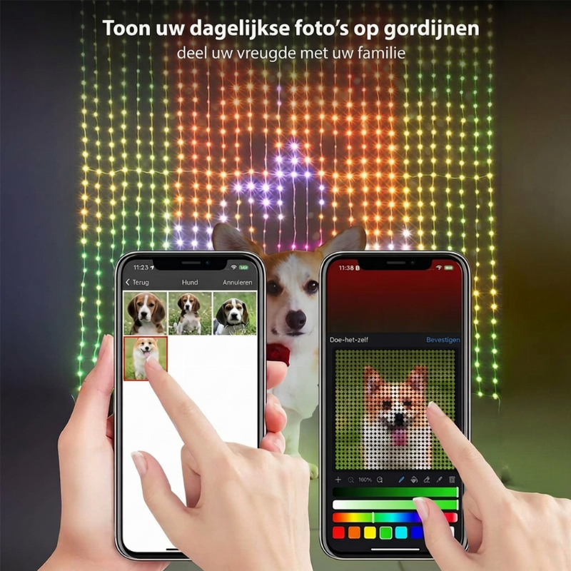 PixelGlow™ Smart LED-Gordijn | Tover je raam om tot een lichtshow