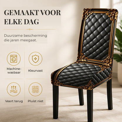 ThroneFit™ Barok Stoelhoes | Geef Je Eetkamer Een Vorstelijke Make-over — Zonder Nieuwe Stoelen Te Kopen