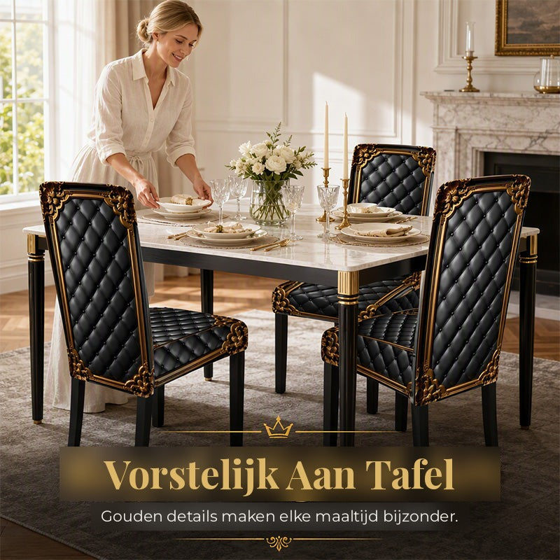ThroneFit™ Barok Stoelhoes | Geef Je Eetkamer Een Vorstelijke Make-over — Zonder Nieuwe Stoelen Te Kopen