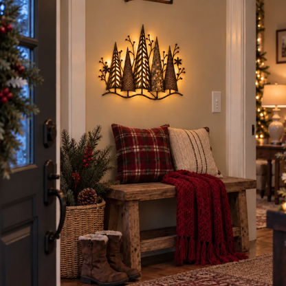 WinterPine™ Verlicht Boomsilhouet | Warme wintersfeer aan je muur — zonder gedoe