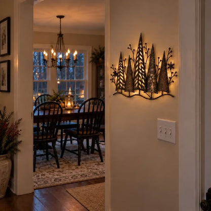 WinterPine™ Verlicht Boomsilhouet | Warme wintersfeer aan je muur — zonder gedoe